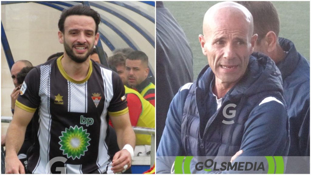 Nacho Mata, jugador del Almazora, y Marcos Camacho, entrenador del CD Olímpic.