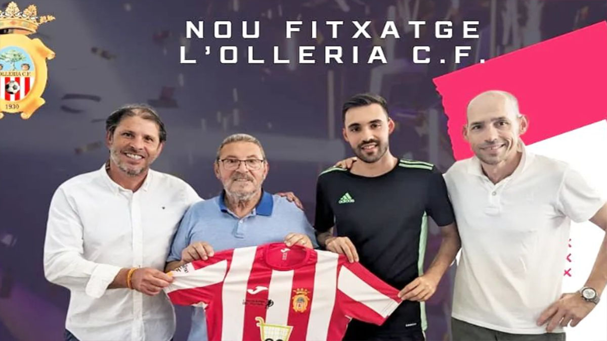 Álex Díaz presentado como nuevo jugador de L´Ollería CF. 