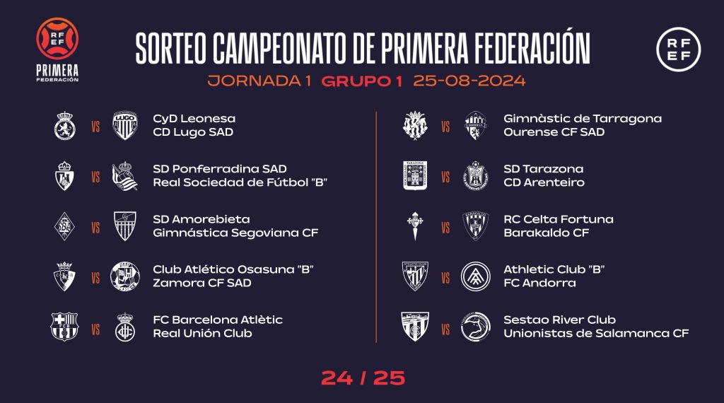 Primera jornada Grupo 1 Primera Federación.