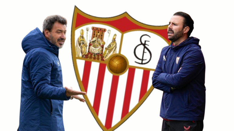 Jesús Galván y Lolo Rosado, entrenadores del filial y Juvenil. Foto: Sevilla FC.