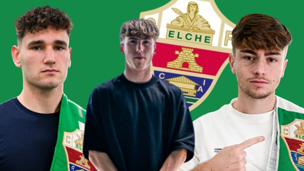 Luis Roldán, Sergio Carrasco y Rubén Sáiz, novedades del Elche Ilicitano. Fotos: Elche CF.