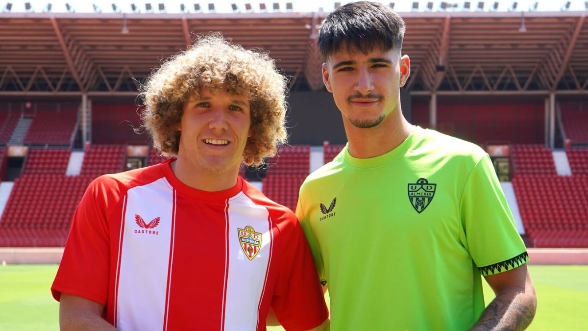 Nacho Vila y Jesús López, fichajes del filial de la UD Almería. Foto: UD Almería. 