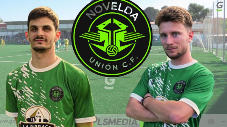 Iván Torregrosa y Samu Lucas, jugadores del Novelda Unión. Foto: Novelda Unión.