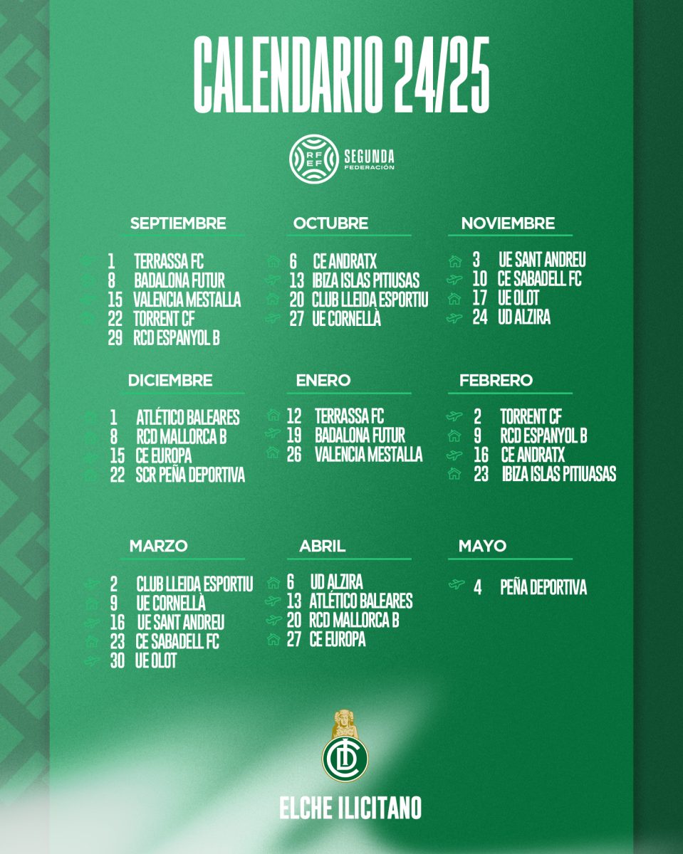 Calendario de la liga del Elche Ilicitano.