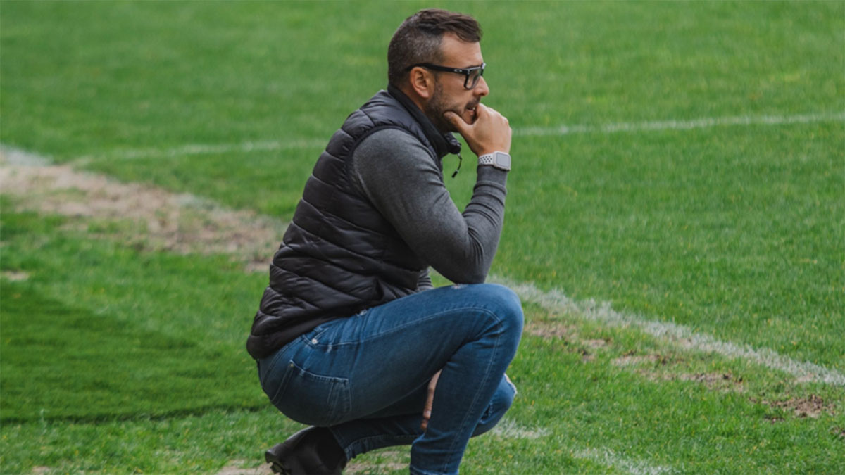 Yago Iglesias entrenador del Pontevedra CF. Foto: club. 