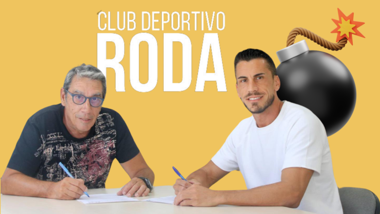 Néstor Querol firma su contrato con el CD Roda. Foto: CD Roda.