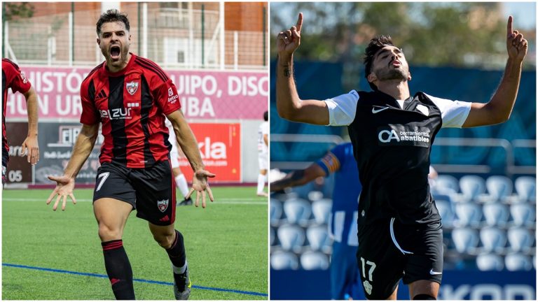 Urko Collado (Arenas Club) e Iomar (Elche Ilicitano CF). Fotos: clubes.