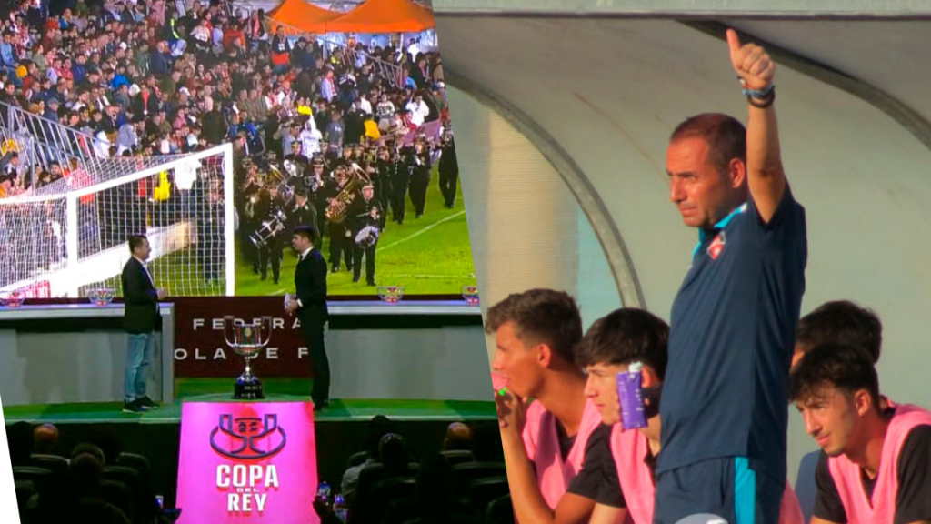 Santi Marín, entrenador del Manises y foto del sorteo. Foto: RFEF.