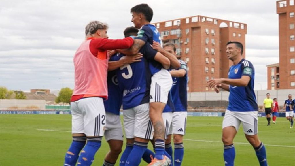 Celebración del gol del Linares Deportivo. Foto: club.