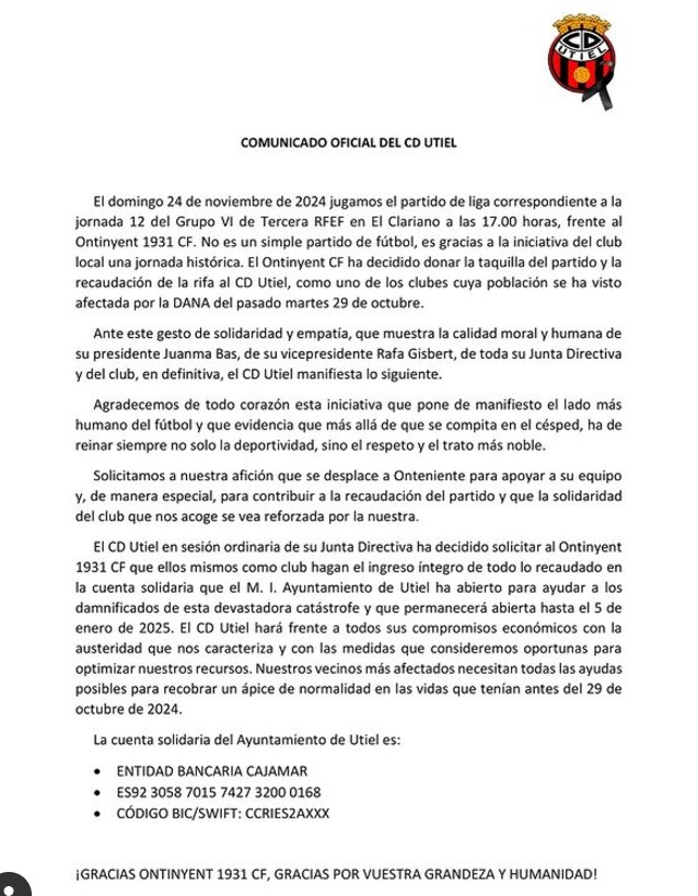 comunicado cd utiel