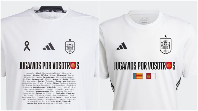 Camiseta especial de la Selección en homenaje a las poblaciones afectadas por la DANA. Foto: RFEF.