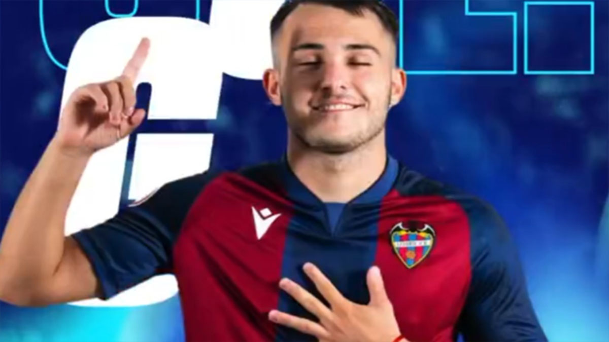 Álvaro Moreno, protagonista de un doblete goleador en el At Levante. Foto: Club, 