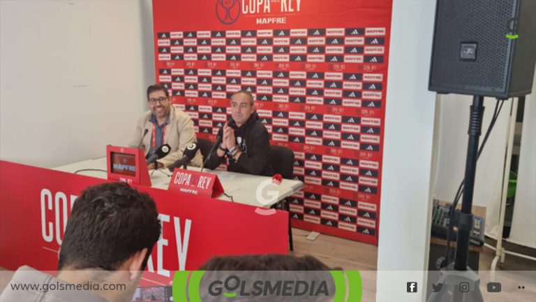 Santi Marín, en rueda de prensa en la Copa del Rey.