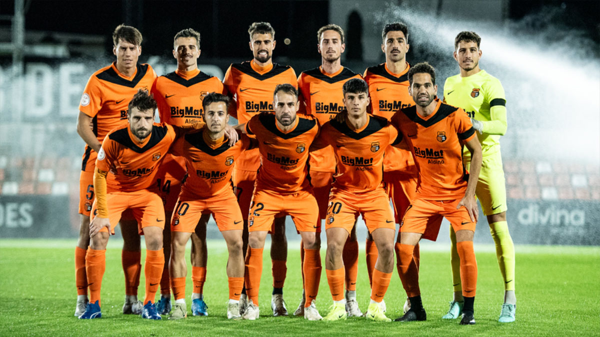 Once del Torrent en el partido ante el VCF Mestalla. 