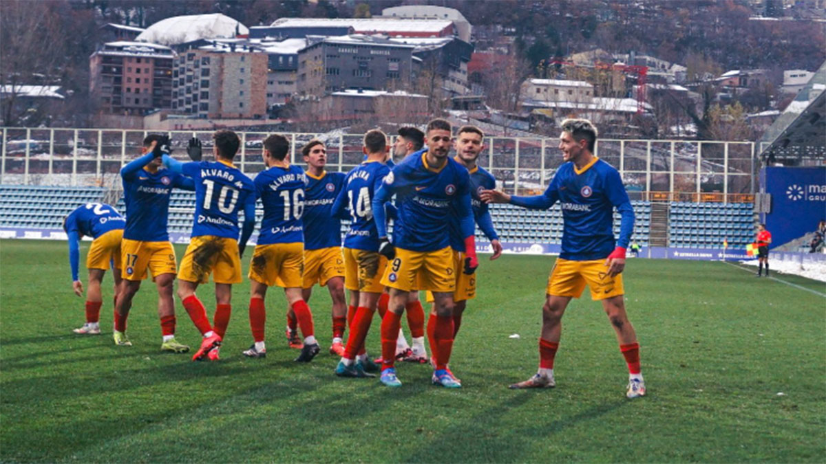 Celebración del gol del FC Andorra. Foto: FC Andorra.