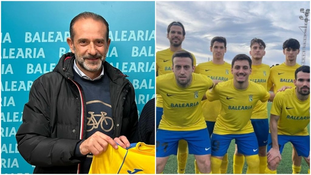 Juanjo Antolí y once del CD Dénia en la liga. Foto: CD Dénia.