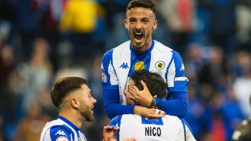 Los jugadores del Hércules CF celebrando un gol. Foto: Hércules CF.