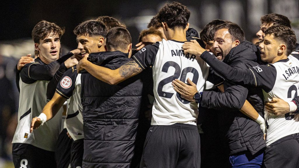 Celebración de un gol del VCF Mestalla. Foto: Valencia CF.