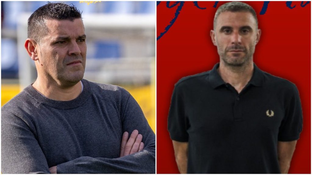 Xavi Molist y Roger Vidal, entrenadores de UE Sant Andreu y UE Olot. Fotos: clubes.