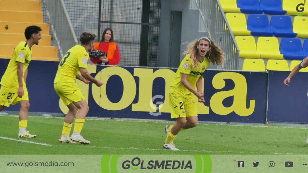 Celebración de un gol del Villarreal CF Juvenil.