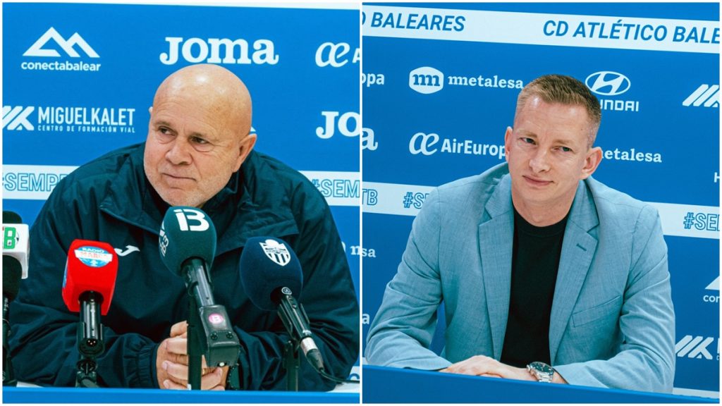 Jaume Mut y Patrick Messow, entrenador y Director Deportivo del Atlético Baleares. Foto: club.