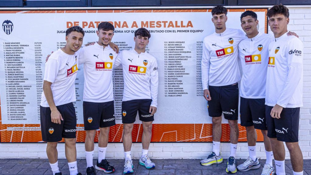 Las últimas promesas del Valencia CF en debutar en el primer equipo. Foto: Valencia CF.