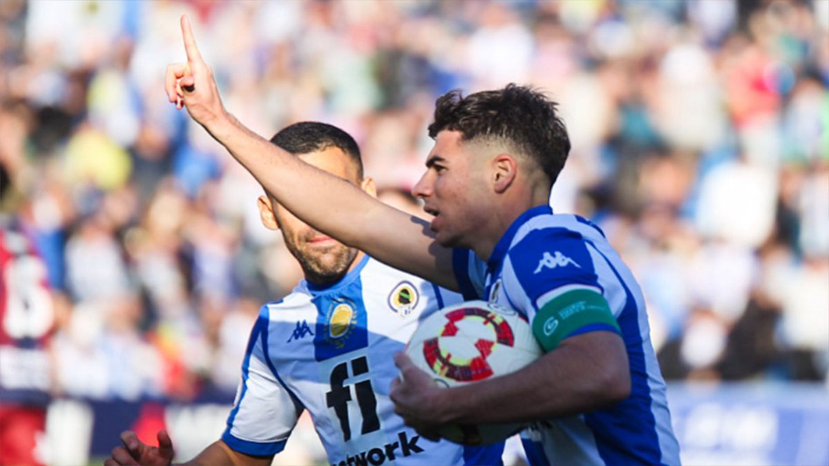 Nico celebrando un gol del Hércules CF. Foto. Hércules CF.
