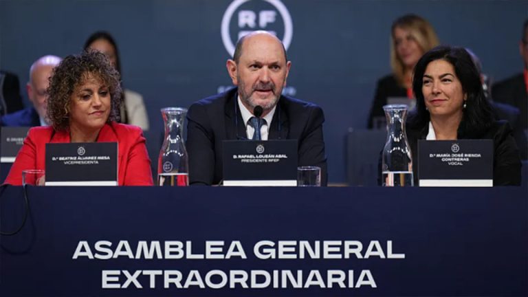 Rafael Louzán, Presidente de la RFEF en la Asamblea General de la RFEF. Foto: RFEF.