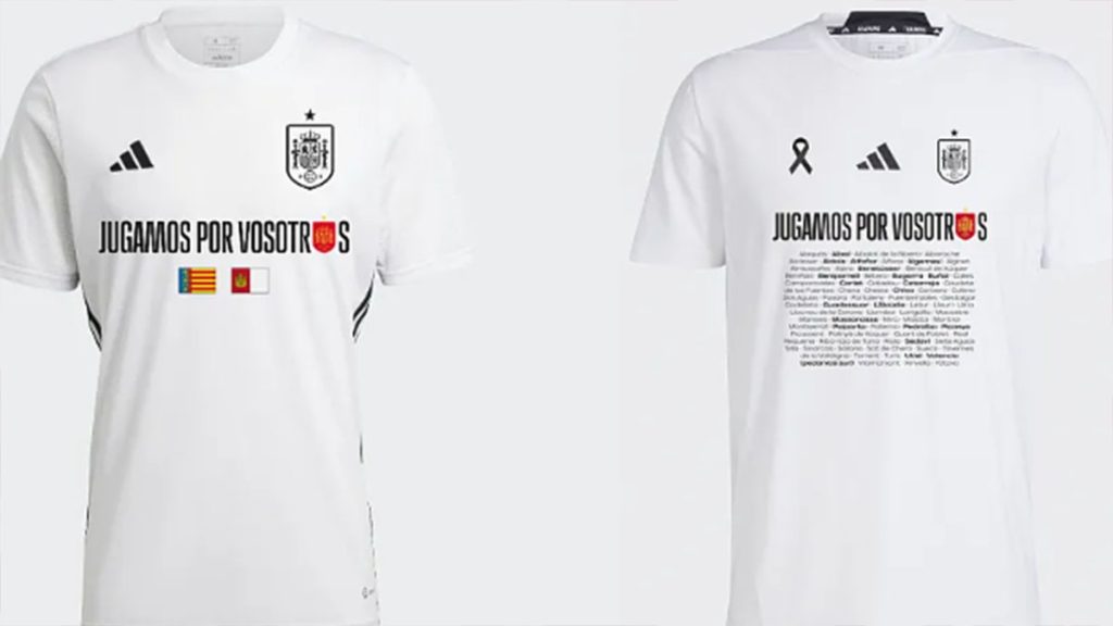 Camisetas de la Selección solidarias por la DANA. Foto: RFEF.