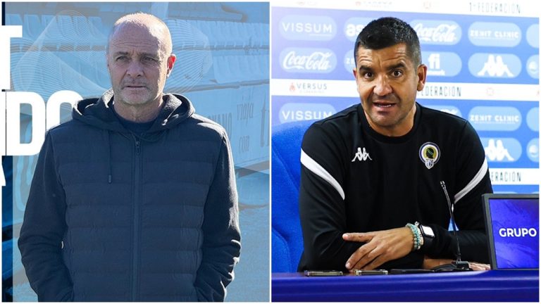 Vicente Mir y Rubén Torrecilla, entrenadores de Alcoyano y Hércules. Fotos: clubes.