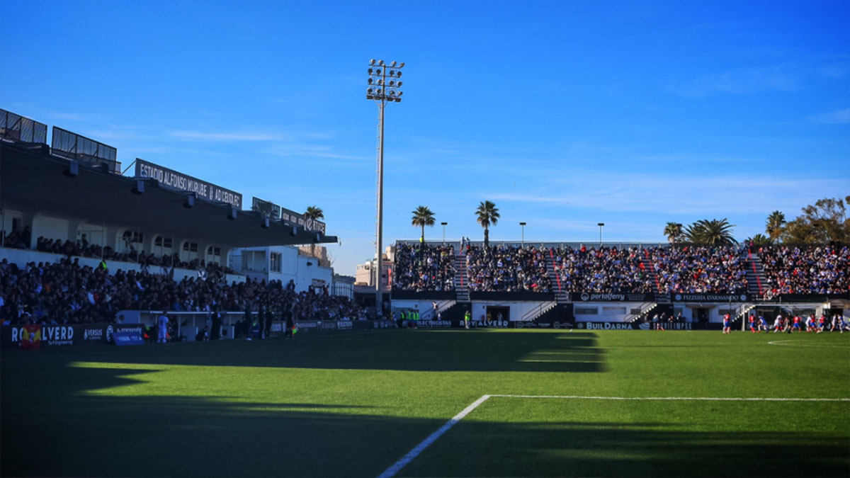 Estadio del Alfonso Murube de Ceuta. Foto: AD Ceuta. 