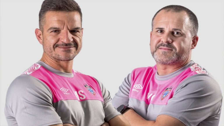 Manu Sánchez y Vicente Galiano, cuerpo técnico del UD Rayo Ibense.