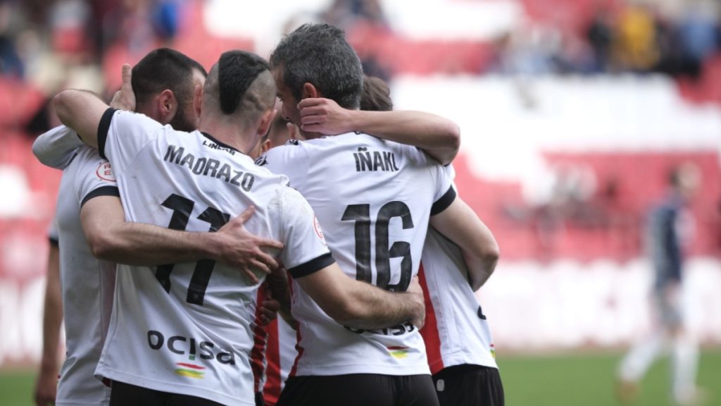 Celebración de un gol de la UD Logroñés. Foto: UD Logroñés.