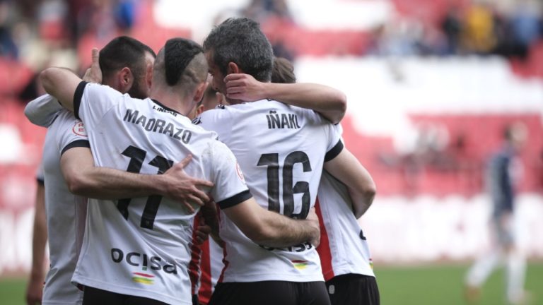 Celebración de un gol de la UD Logroñés. Foto: UD Logroñés.