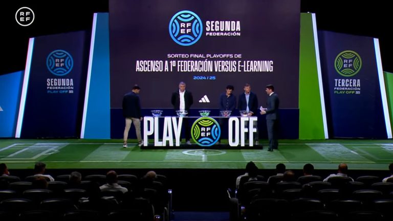 Sorteo del Play-off a Primera Federación en la Ciudad del Fútbol de Las Rozas. Foto: RFEF.