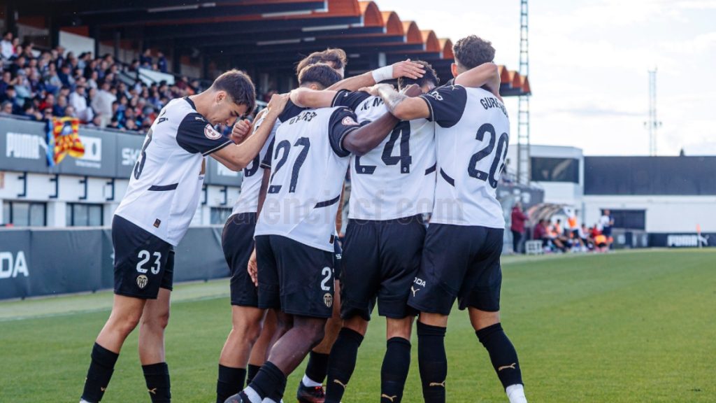 Celebración de un gol del VCF Mestalla. Foto: Valencia CF.