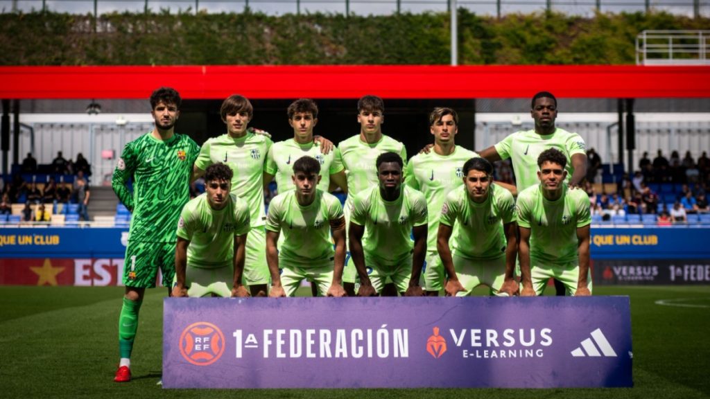 Once del Barça Atlètic en la liga. Foto: FC Barcelona.