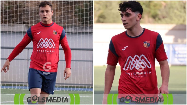 Dani Sanfeliu y Nathan, jugadores del Ribarroja CF.