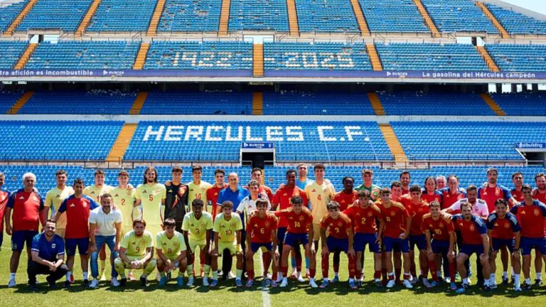 La Selección Sub-20 en el Rico Pérez. Foto: Hércules CF.