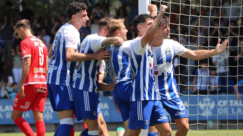 Celebración de un gol del CF Talavera. Foto: CF Talavera.