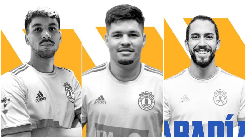 Breno, Matías y Abadía, jugadores del SC Torrevieja. Foto: SC Torrevieja.