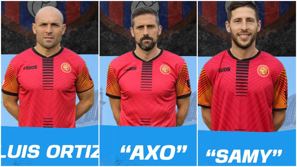 Luis Ortíz, Axo y Samy, jugadores que formarán parte del Villafranqueza para la Copa San Pedro. Fotos: club.